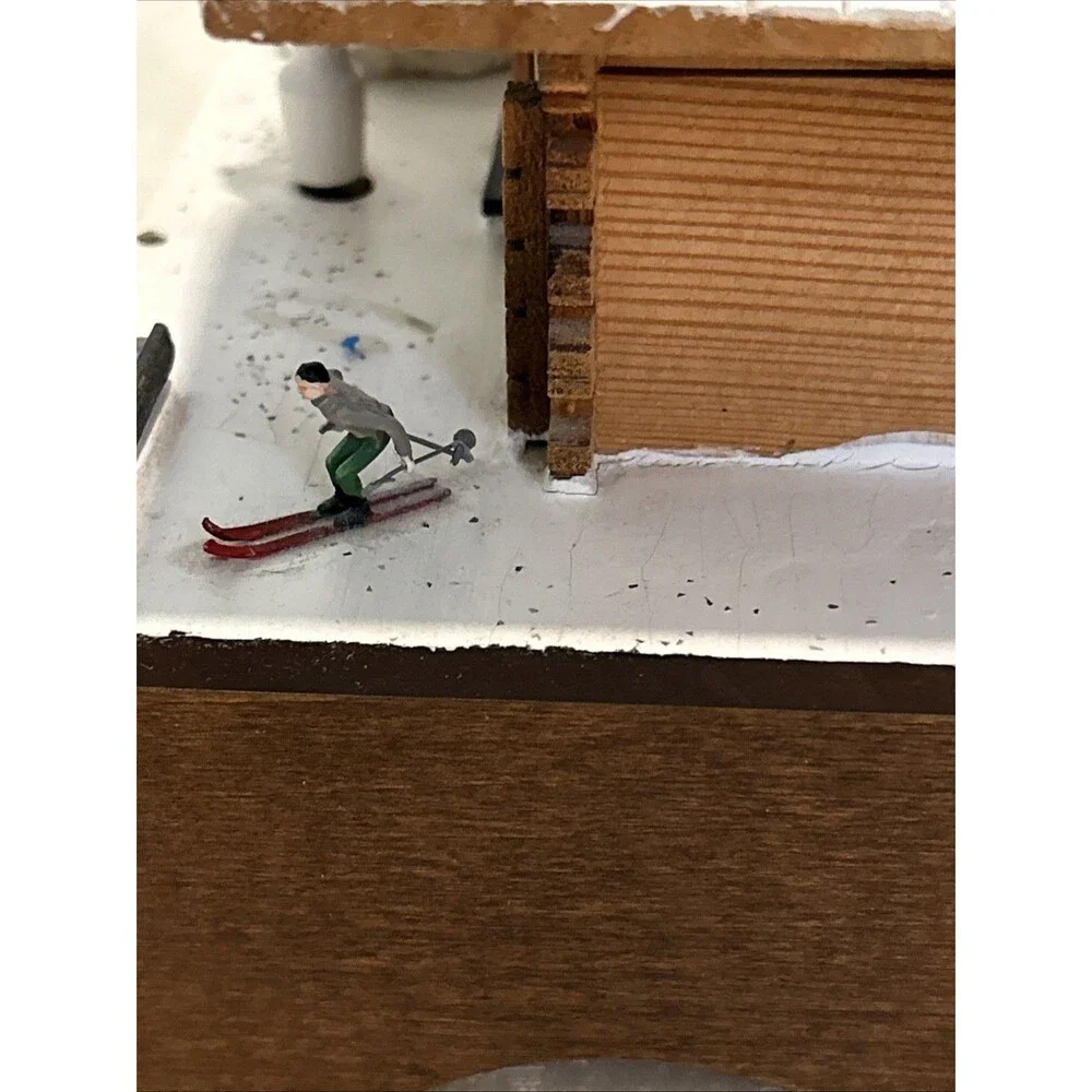 Vintage Cuendet Swiss Chalet Wooden Music Box - AS-IS / Repair Project